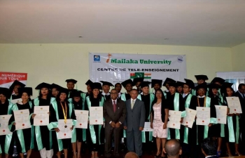 Ambassador Shri Subir Dutta with the students of the Imailaka University on the occasion of their graduation on Friday 29 September 2017.