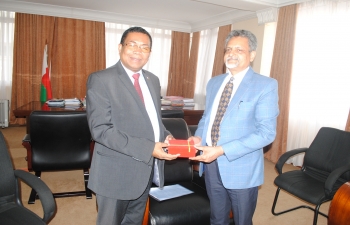 Call on by Dr.O.P.Chaudhary, Joint Secretary (NLM), DAHD&F – co-chair of Indian side for the First Joint Agriculture Working Group(JAWG) on Minister of Agriculture H.E. Mr. E.RANDRIARIMANANA Harison 