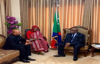 Presentation of credentials by Ambassador of India Abhay Kumar to HE Azali Assoumani, President of the Union of Comoros