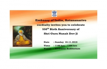 Embassy of India celebrates 550th Birth Anniversary of shri Guru Nanak Devji, Founder of Sikhism