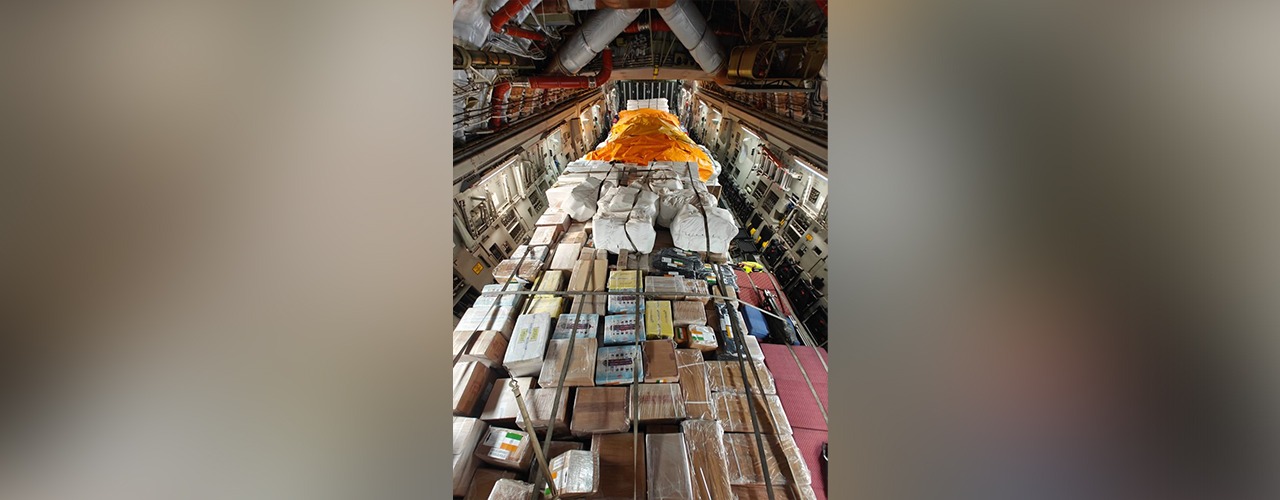 An Indian Air Force C-17 aircraft carrying 12 tonnes of medical aid and 18 tonnes of disaster relief material landed in Antananarivo