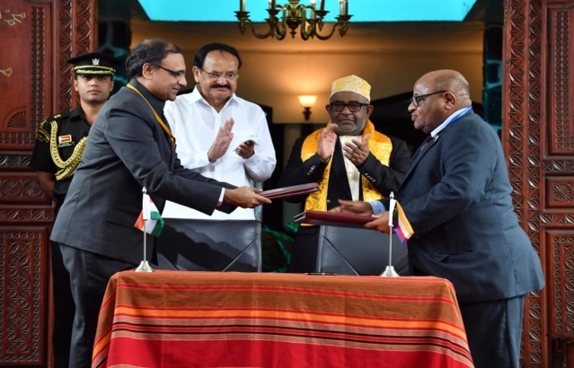 Signaturre of agreements between India and Comoros, 11th October 2019